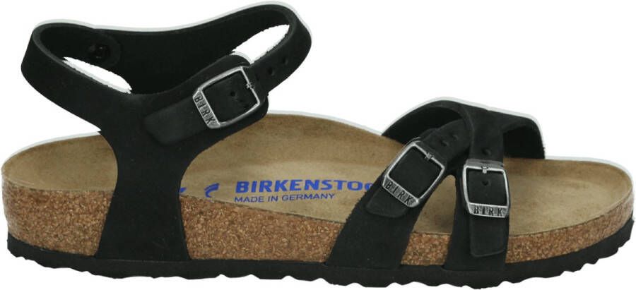 Birkenstock KUMBA SOFT FOOTBED NUBUK BLACK Dames slippers Zwart