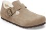 Birkenstock LONDON SHEARLING SUEDE LEATHER Dames pantoffelsHeren pantoffels Taupe - Thumbnail 2