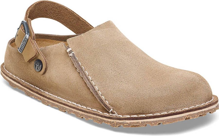 Birkenstock Lutry Premium Suède Leren Klompen Beige