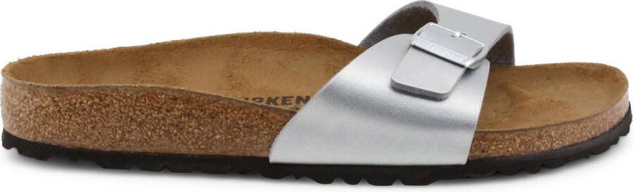 Birkenstock Zilveren Slide Sandalen Madrid Stijl Gray Dames
