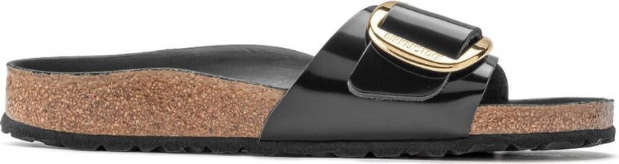 Birkenstock Low-Top Sneakers Sandale Madrid Big Buckle Natural Leather in zwart