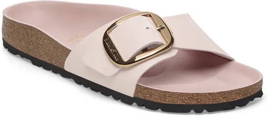 Birkenstock Madrid Big Buckle Natural Leather Patent High Shine Light Rose Narrow