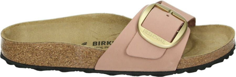 Birkenstock MADRID BIG BUCKLE NUBUK ROSE Dames slippers Roze