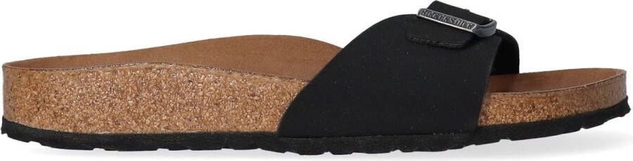 Birkenstock Madrid Dames Slippers Black Narrow-fit Zwart Imitatieleer