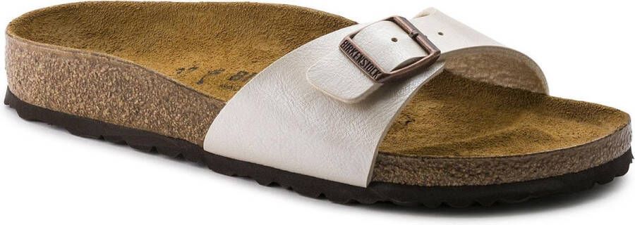 BIRKENSTOCK Slippers Dames Madrid Big Buckle Dames Leer Wit