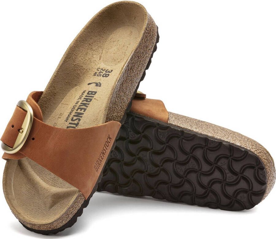 Birkenstock Madrid Nubuck Leather Big Buckle oranje narrow sandalen dames (1022709)
