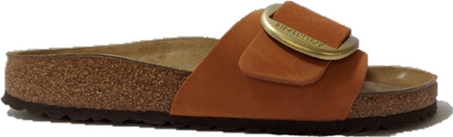 Birkenstock Madrid Nubuck Leather Big Buckle oranje narrow sandalen (1022709)
