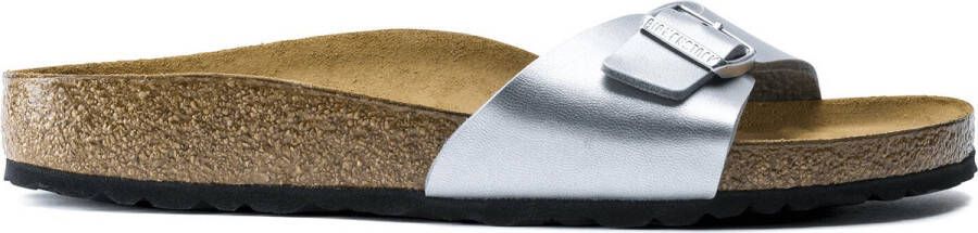 Birkenstock Madrid Dames Slippers Silver Regular fit | Zilver | Imitatieleer