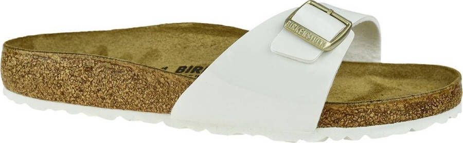 Birkenstock Madrid Dames Slippers White Patent Regular fit | Wit | Imitatieleer