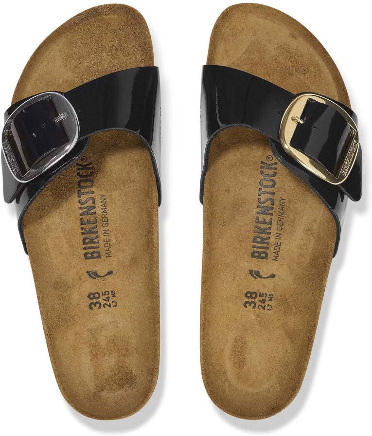 Birkenstock Slippers Madrid Big Buckle BF Patent Black Gold