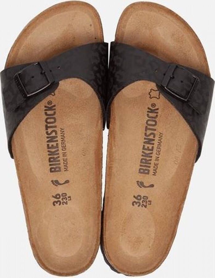 Birkenstock Madrid BS Leopard Sandaal met Luipaard Print 36 Zwart
