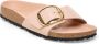 Birkenstock Madrid Narrow Big Buckle Natural Leather Patent High-Shine New Beige - Thumbnail 1
