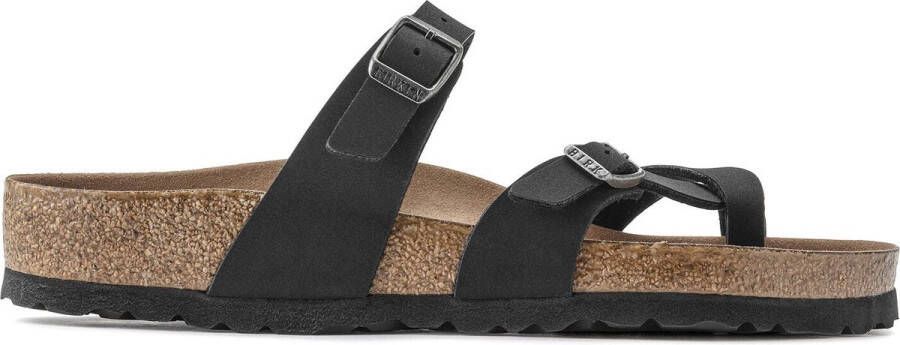 Birkenstock Damessandalen Mayari Vegan Birko-Flor Birkibuc Large Zwart Dames