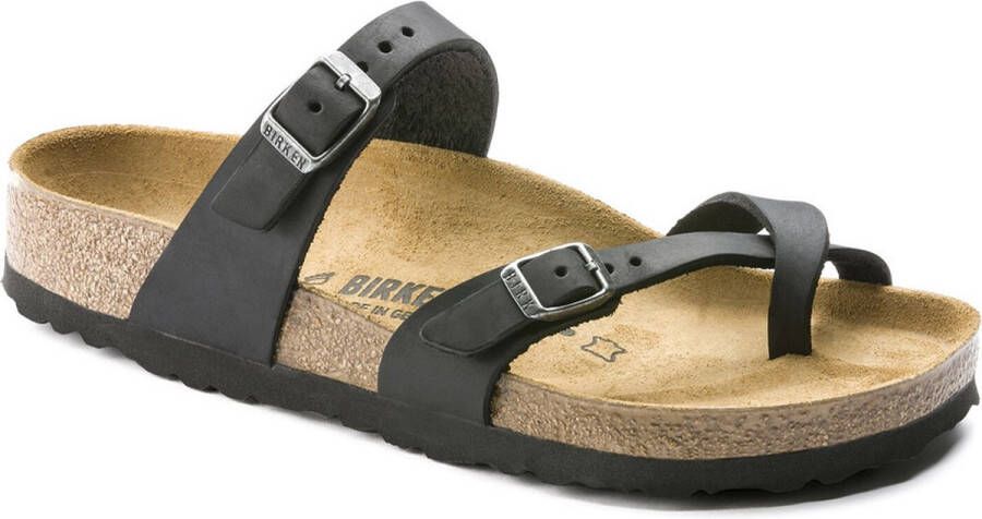 Birkenstock Mayari Dames Slippers Black Regular fit | Zwart | Nubuck