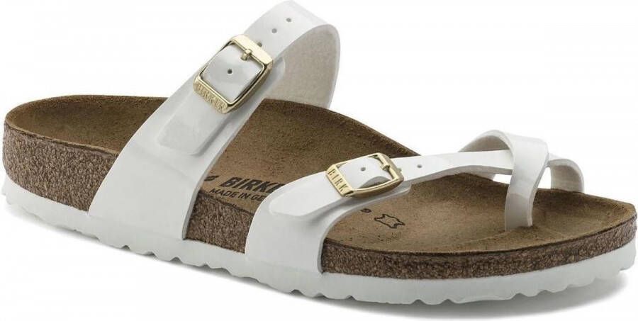 Birkenstock Mayari Dames Slippers White Patent Narrow fit | Wit | Imitatieleer