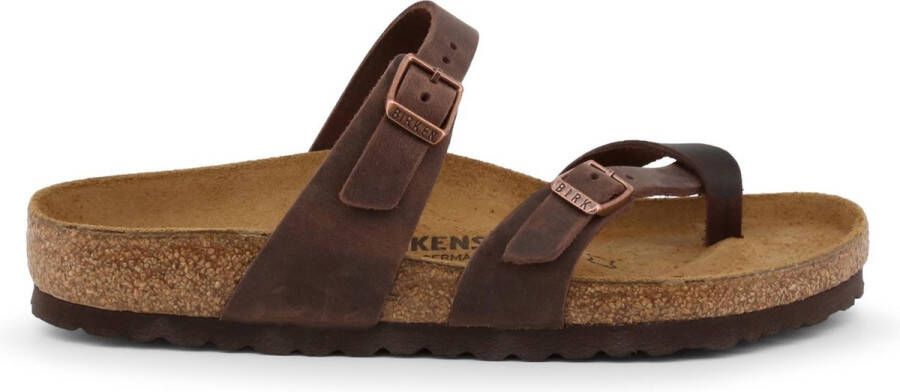 Birkenstock Women's Mayari Natural Leather Oiled Sandalen Regular bruin