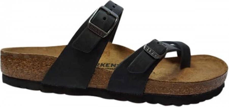 Birkenstock Mayari Dames Slippers Black Regular fit | Zwart | Nubuck