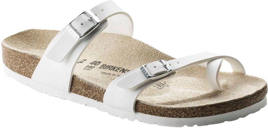 Birkenstock Mayari Dames Slippers Wit Birko-flor Lak Regular-fit –
