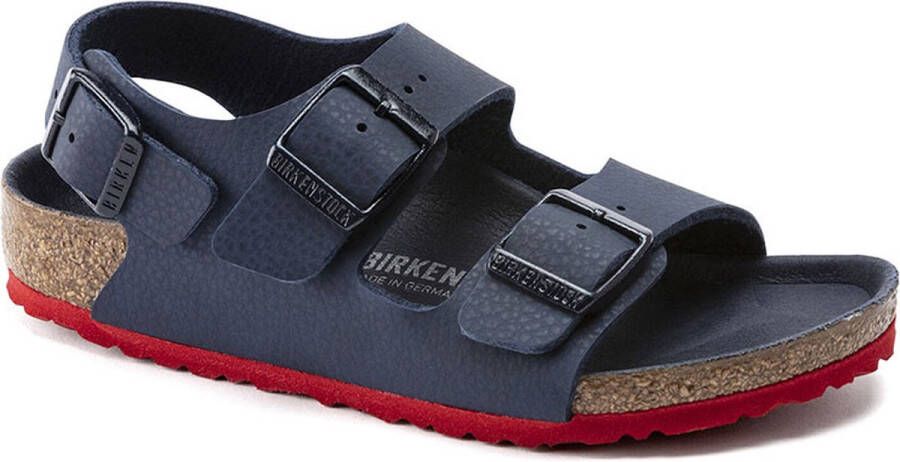 Birkenstock Milano Kids Sandalen Desert Soil Blue Red Narrow-fit Blauw Imitatieleer