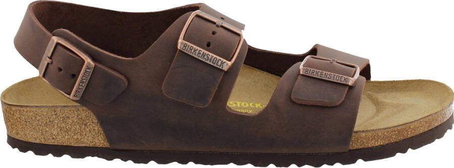 Birkenstock Milano Sandalen Habana Narrow-fit Bruin Nubuck