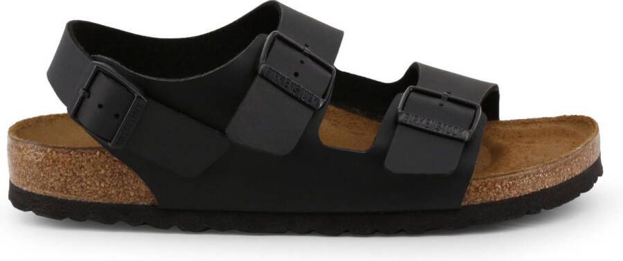 Birkenstock Zwarte Sandalen met Leren en Synthetische Voering Black