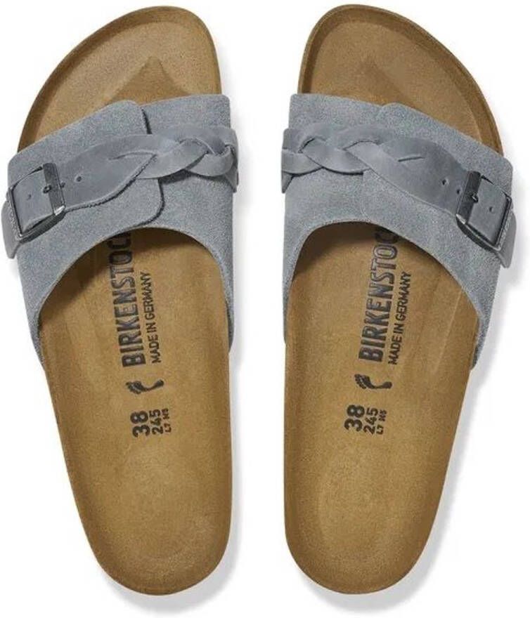 Birkenstock Oita Braided Suede Leather Basalt Gray Narrow