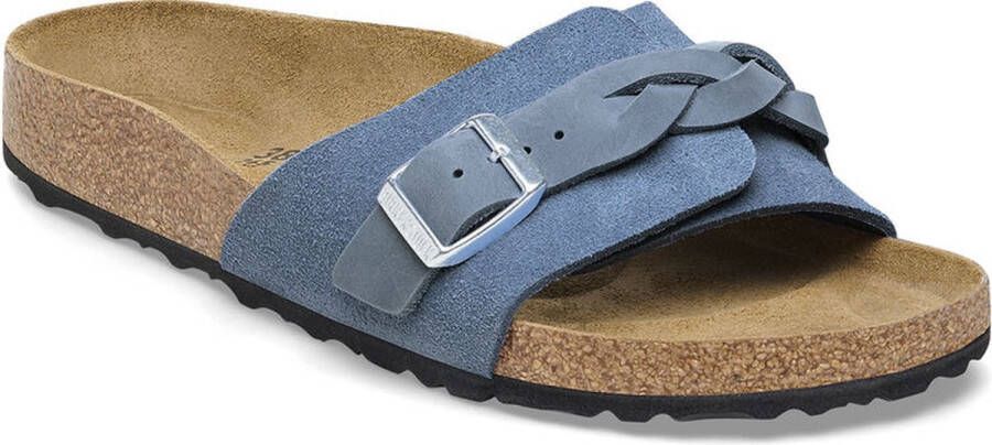 Birkenstock Oita Braided Suede Leather Elemental Blue Narrow