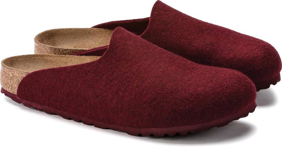 Birkenstock Amsterdam Pantoffels Port Narrow fit | Bordeaux | Vilt - Foto 4