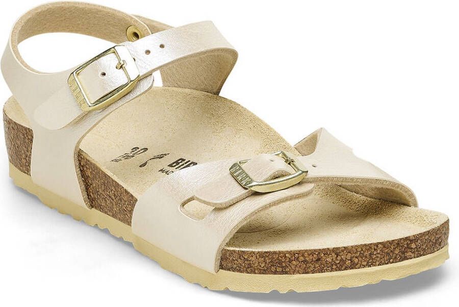 Birkenstock RIO BF PEARL WHITE Meisjes Slippers Kinderslippers Wit beige