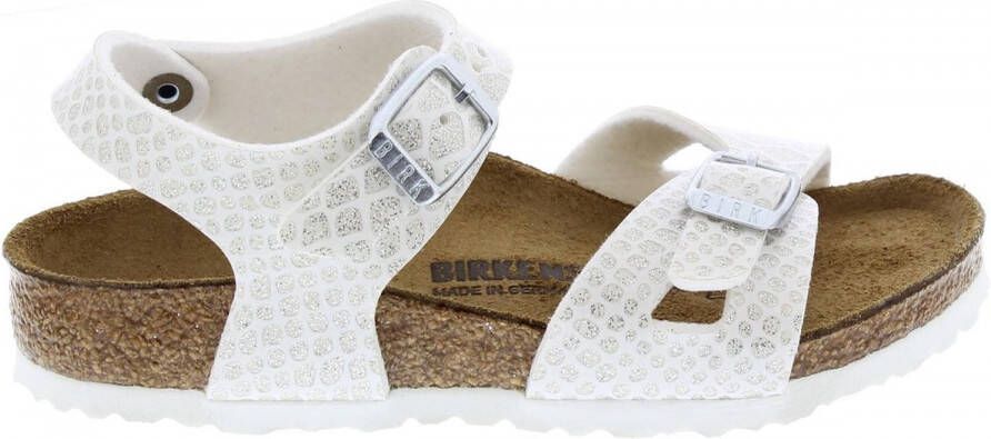 Birkenstock Rio Meisjes Beige Snake White Birko-Flor Magic