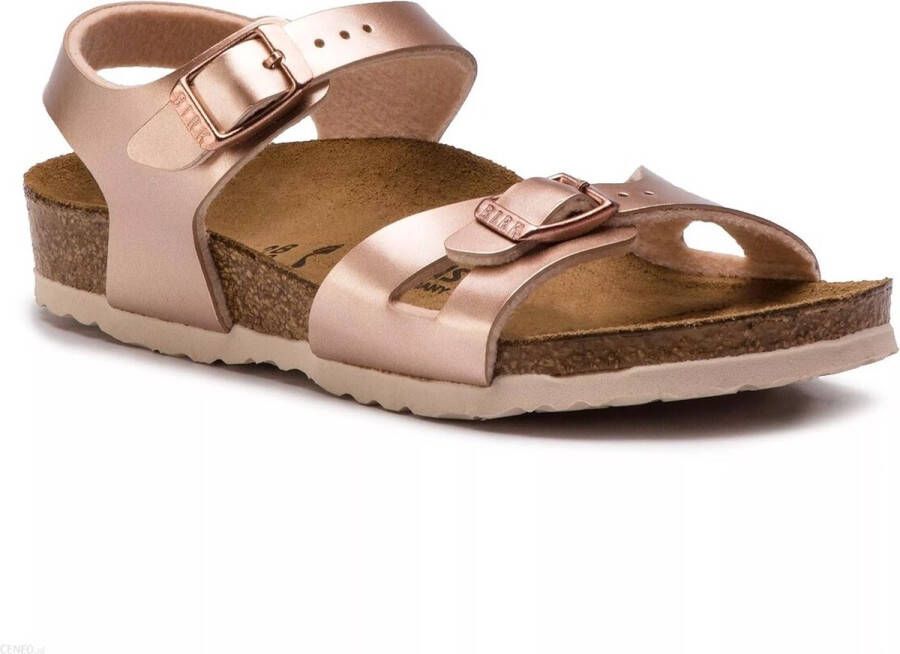 Birkenstock Rio Kids Sandalen Electric Metallic Copper Narrow fit | Goud | Imitatieleer