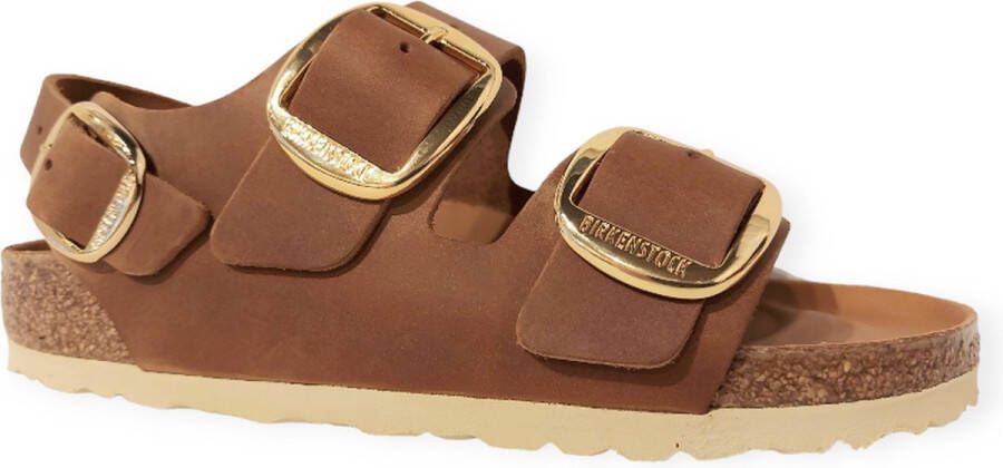 Birkenstock Sandaal Milano Big Buckle 1024067 Cognac Leer Smal