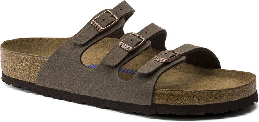 Birkenstock Florida Dames Slippers Mocha Regular fit | Bruin | Imitatieleer