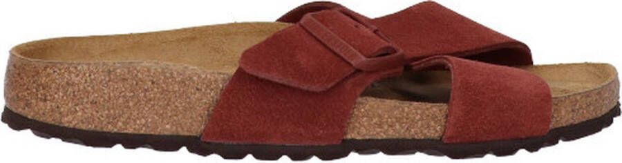 Birkenstock slipper SIENA Chocolate Velours Leather Soft Footbed narrow