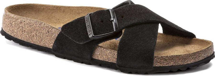 Birkenstock Slipper Siena 1022222 Zwart Suède Zacht Voetbed Smal