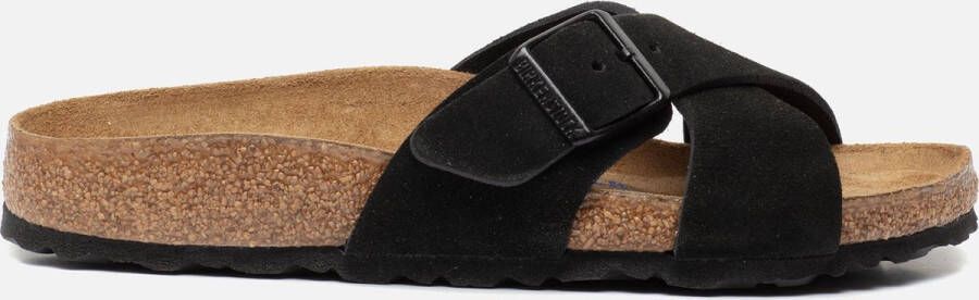 Birkenstock Siena slippers zwart Nubuck Dames