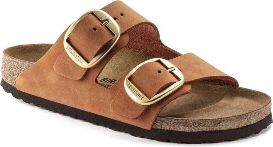 BIRKENSTOCK Arizona | Burnt Orange Nar Oranje Nubuck Platte sandalen Unisex