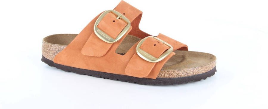BIRKENSTOCK Arizona | Burnt Orange Nar Oranje Nubuck Platte sandalen Unisex