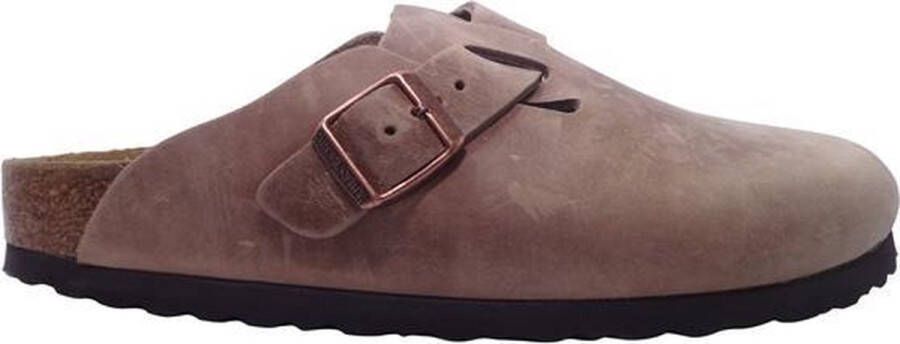 Birkenstock slipper BOSTON Tabacco Brown narrow Fettleder Oiled Leather