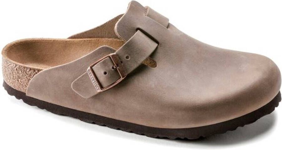 Birkenstock Dames Boston SFB Oiled Leather Tobacco Brown tobacco