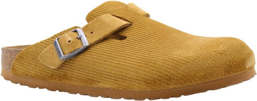 Birkenstock Bruine Corduroy Sandalen Leer Instapper Brown Unisex