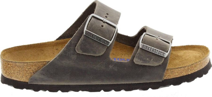 Birkenstock Arizona Slippers Iron Narrow fit | Grijs | Leer - Foto 2