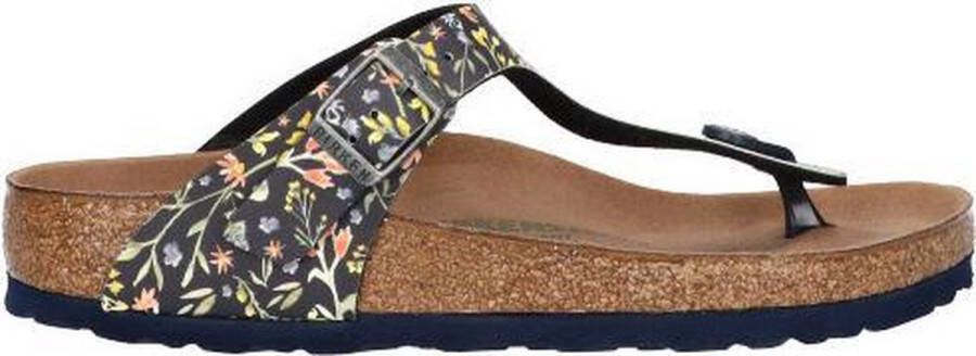 Birkenstock Gizeh Dames Slippers Watercolor Flower Regular fit | Zwart | Imitatieleer - Foto 1