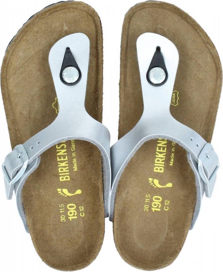 Birkenstock Gizeh Kids Slippers Hologram Silver Regular fit | Zilver | Imitatieleer
