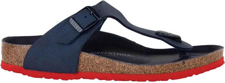 Birkenstock Gizeh Kids Slippers Desert Soil Blue Red Narrow fit | Blauw | Imitatieleer