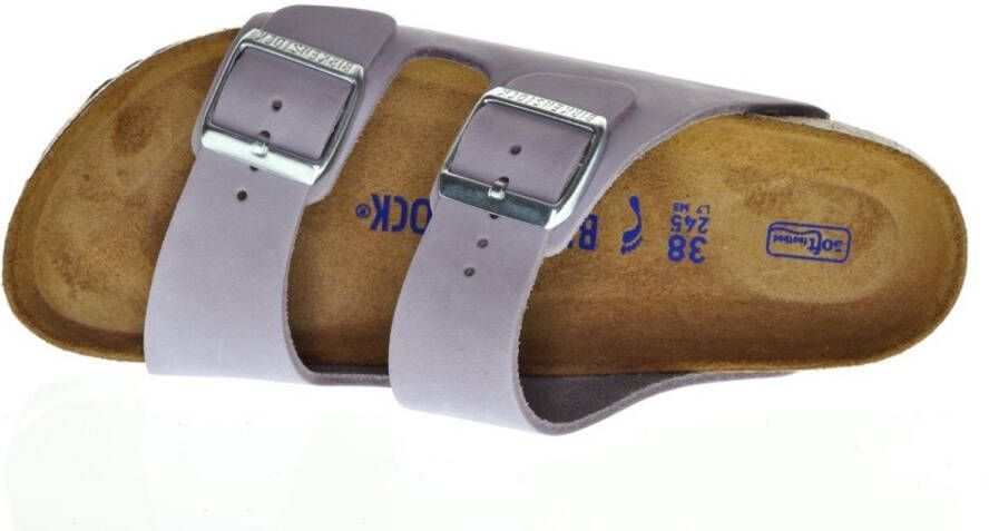 Birkenstock Comfortabele en stijlvolle paarse fog nubuck sliders Grijs