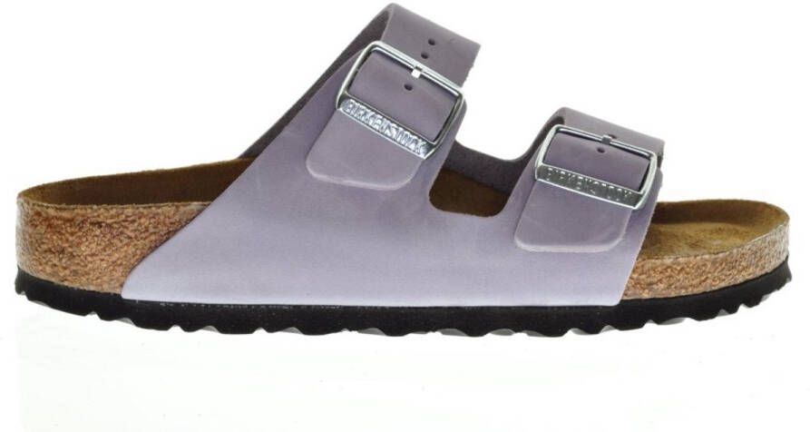 Birkenstock Comfortabele en stijlvolle paarse fog nubuck sliders Grijs