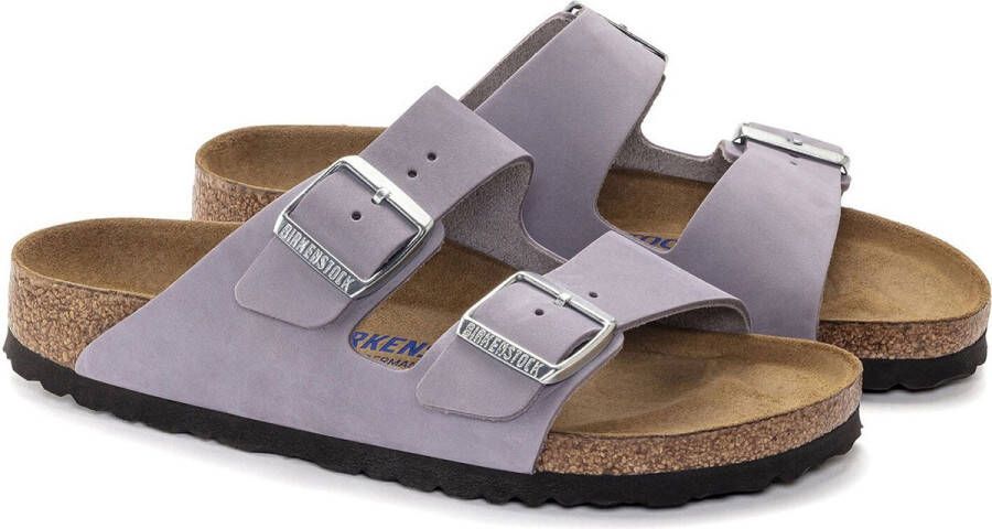 Birkenstock Comfortabele en stijlvolle paarse fog nubuck sliders Grijs