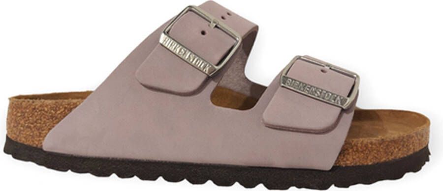 Birkenstock Comfortabele en stijlvolle paarse fog nubuck sliders Grijs