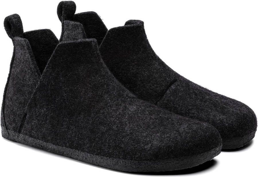 Birkenstock Andermatt Pantoffels Anthracite Narrow fit | Zwart | Wolvilt - Foto 7